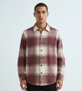 Maroon Green Ombré Check Oversized Flannel Shirt – Men’s Brushed Cotton Relaxed Fit Overshirt